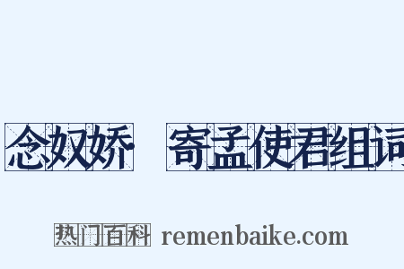 念奴娇·寄孟使君组词是什么意思的图片